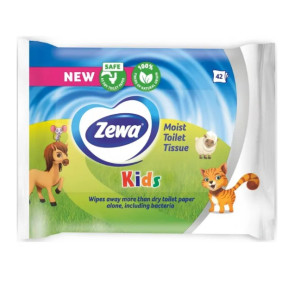 Влажная туалетная бумага Zewa Kids Moist, 42 шт
